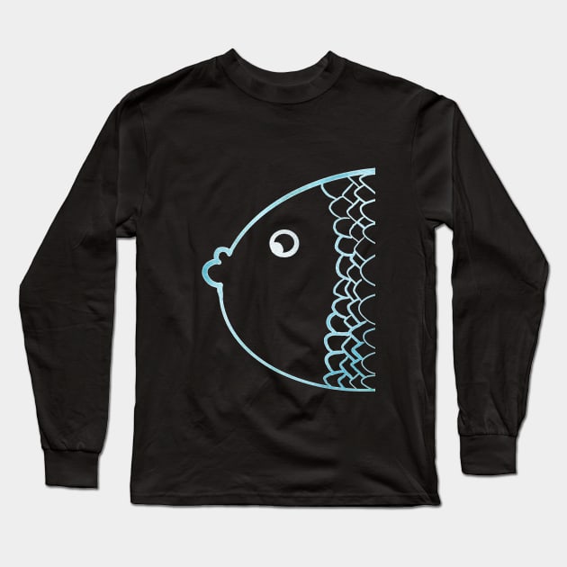 Colorful karp rainbow cyan Long Sleeve T-Shirt by Uwaki